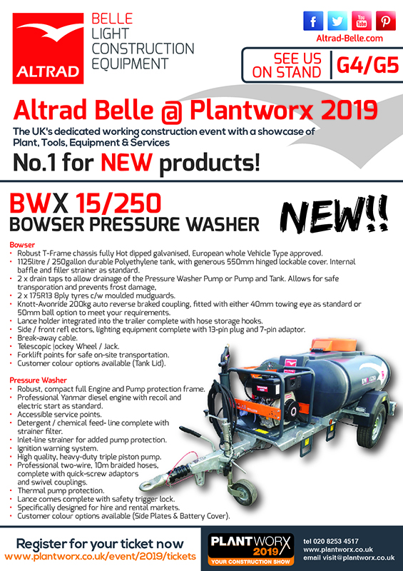 Altrad Belle @ Plantworx ’19 – The NEW BWX 15/250!